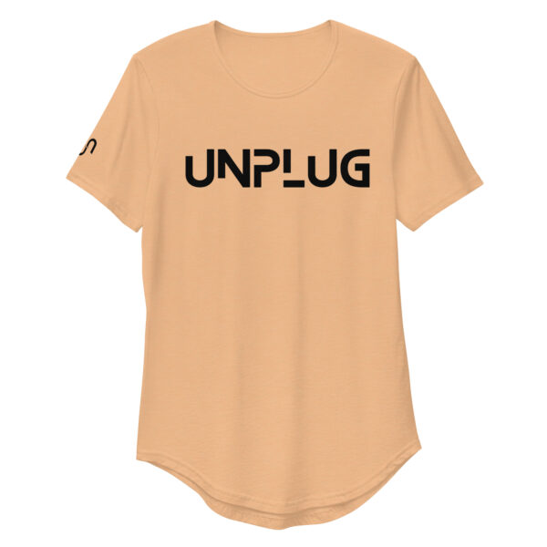 Unplug Men's Curved Hem Heather Sand Dune T-Shirt