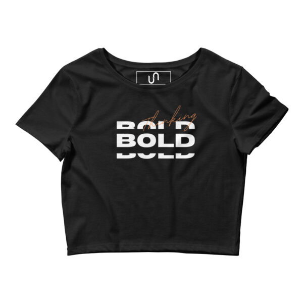 Thinking Bold Women’s Black Crop Tee